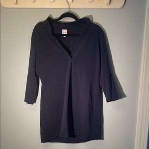 NIC+ZOE Women's Navy Long Blouse
